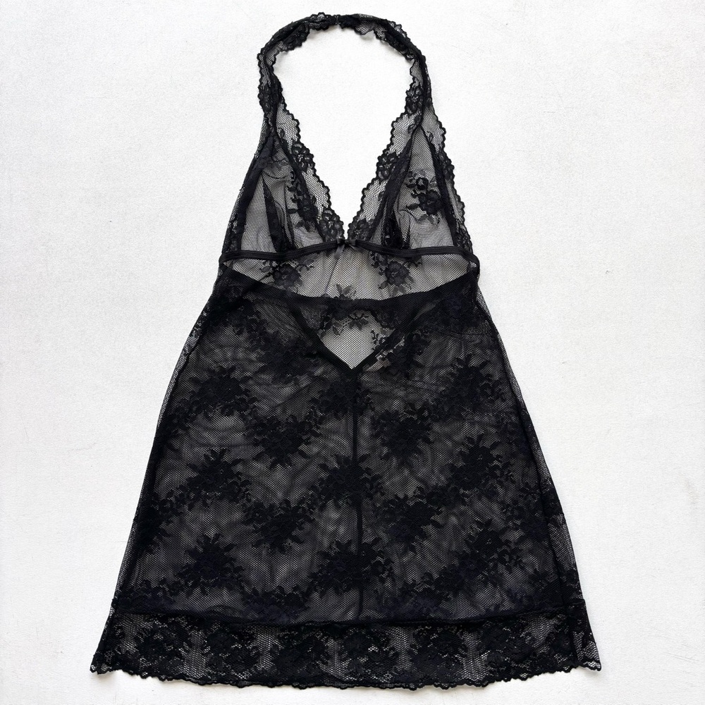 Victoria’s Secret vintage Y2K babydoll sheer night dress black size medium sexy
